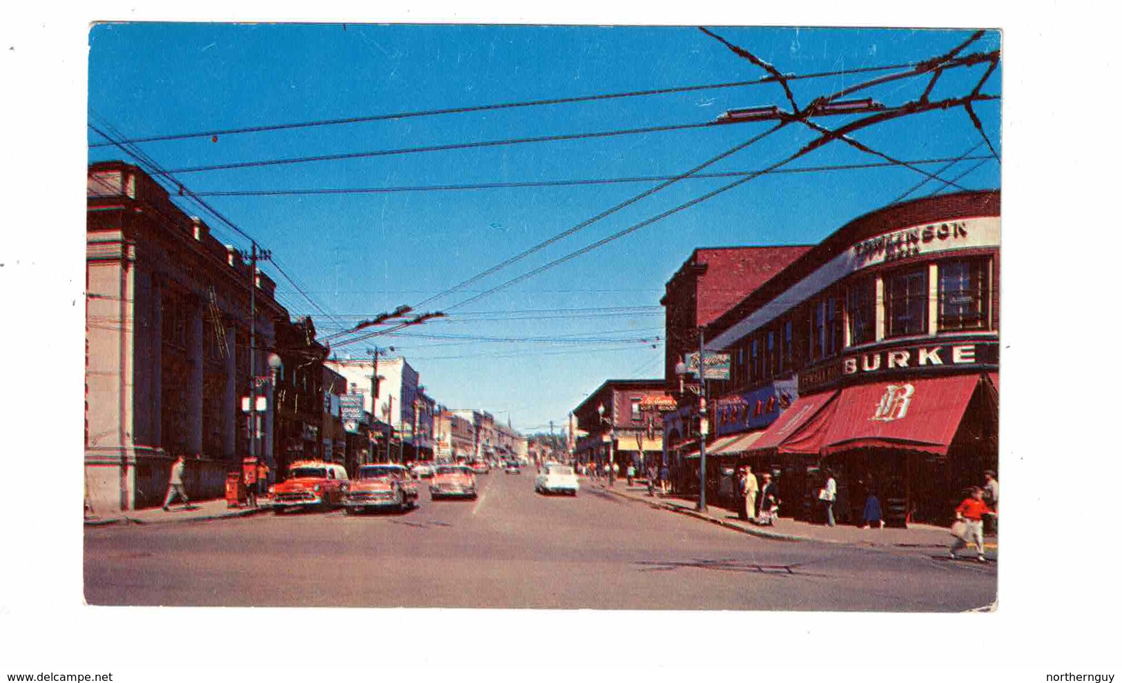 PORT ARTHUR, Ontario, Canada, Arthur Street & Stores, 1950's Cars, 1960 Chrome Postcard, Thunder Bay County - Port Arthur