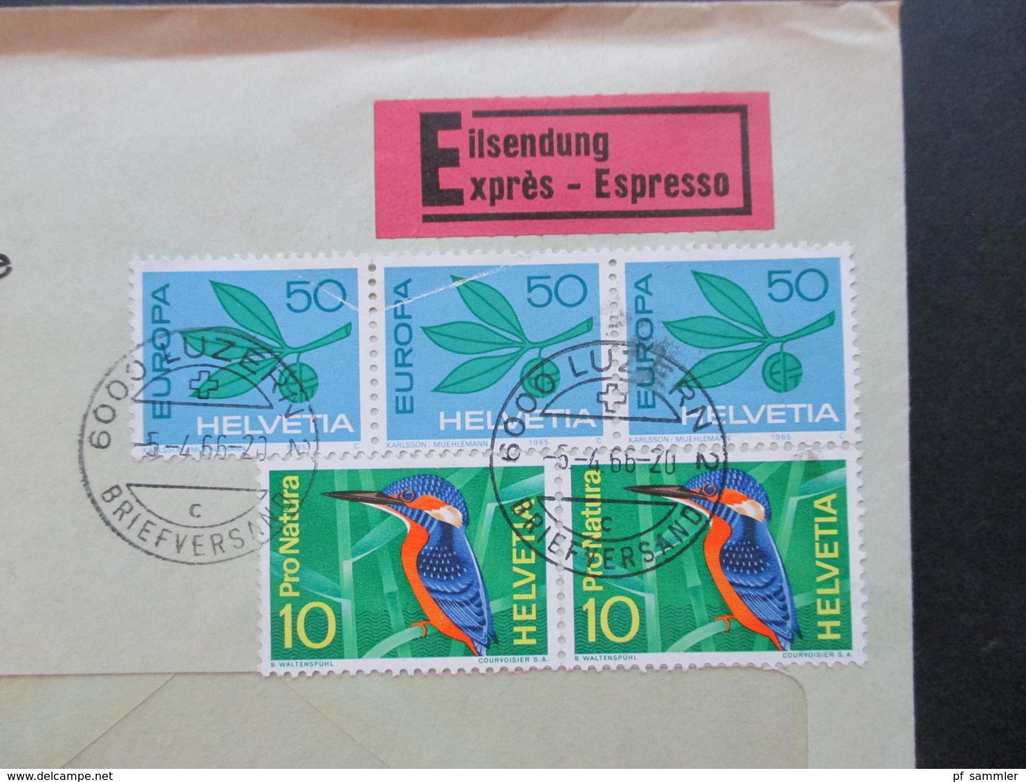 Schweiz 1966 Fleurop Ordre Blumensuter Luzern Eilsendung Expres Espresso - Cartas & Documentos