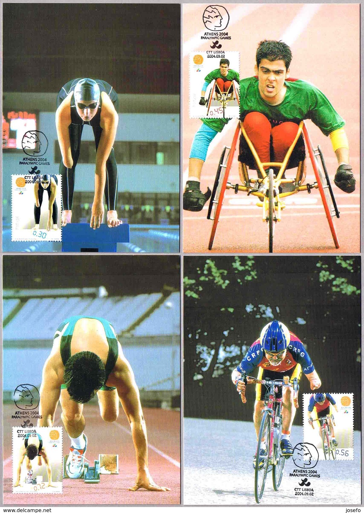 PARALYMPIC GAMES ATHENS 2004. Set 4 TM/MC. Portugal 2004 - Sommer 2004: Athen - Paralympics