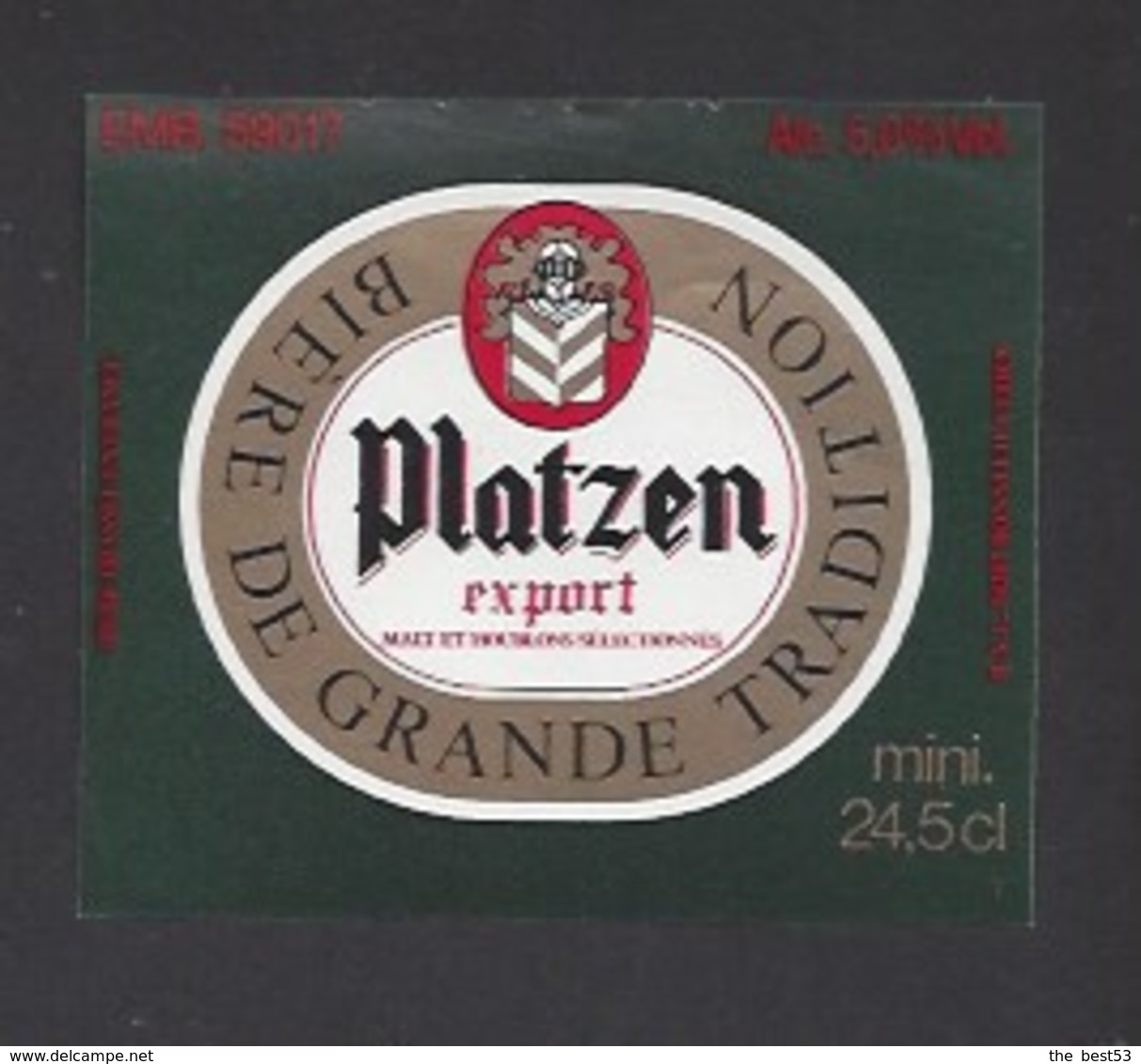 Etiquette De Bière Export - Platzen  -  Brasserie à Armentières (59) - Beer