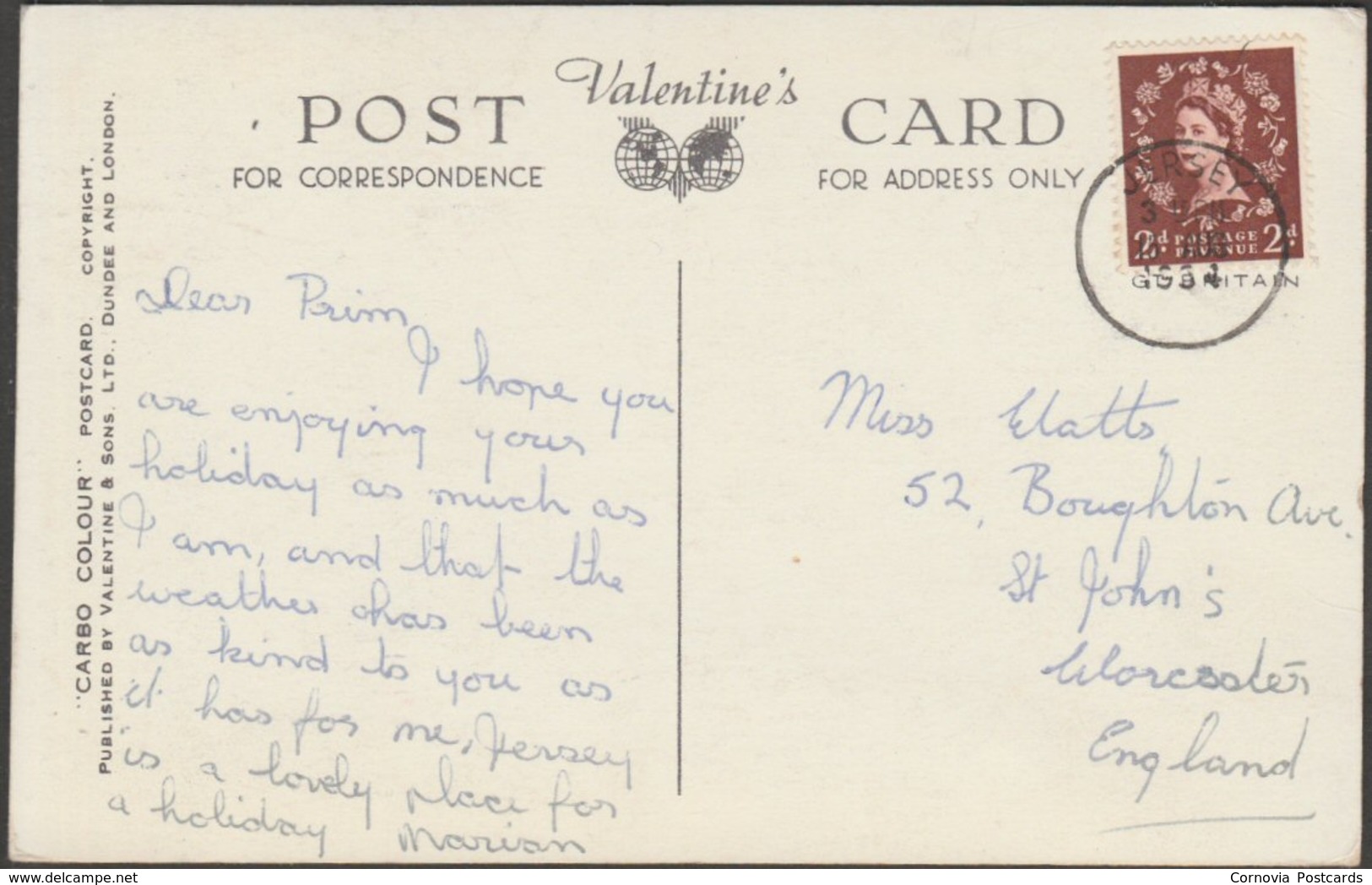 Fliquet Bay, Jersey, 1954 - Valentine's Postcard - Other & Unclassified