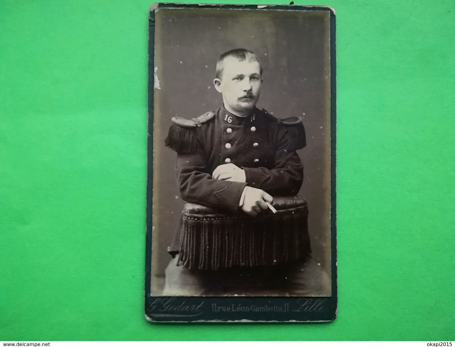 CDV PHOTO CARTE DE VISITE D UN MILITAIRE UNIFORME PHOTOGRAPHE  G. GODART À LILLE DÉPARTEMENT DU NORD HAUTS - DE- FRANCE - Guerre, Militaire