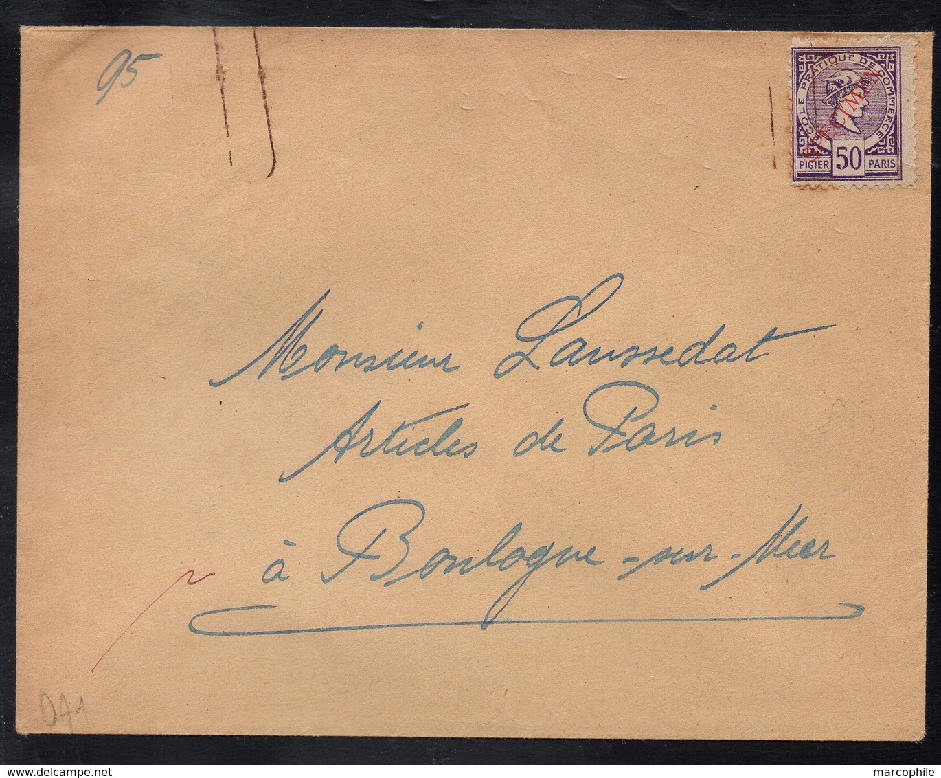 FRANCE - ECOLE PIGIER / TIMBRE "SPECIMEN" 50 C. VIOLET SUR LETTRE (ref 7495) - Cours D'Instruction