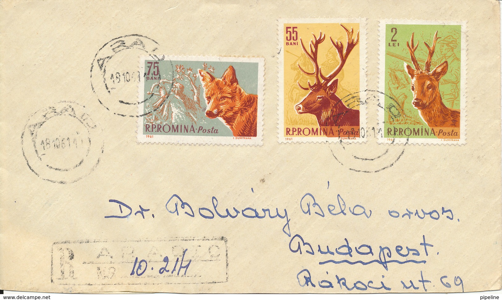 Romania Registered Cover Sent To Hungary Arad 18-10-1961 - Covers & Documents