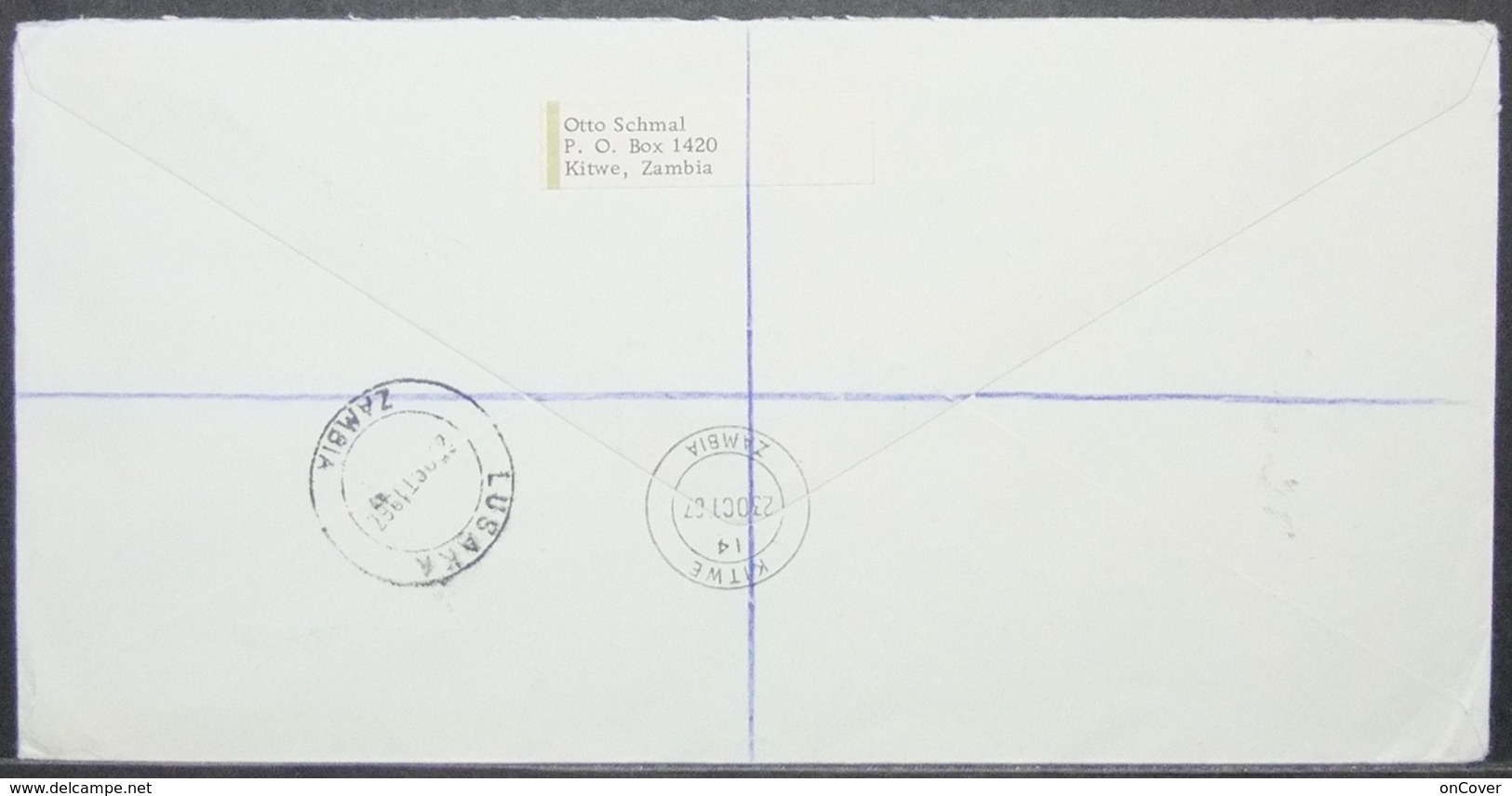 Zambia - Registered Cover To Gerrmany FDC 1977 Map TV Telephone Food Kitwe - Zambia (1965-...)