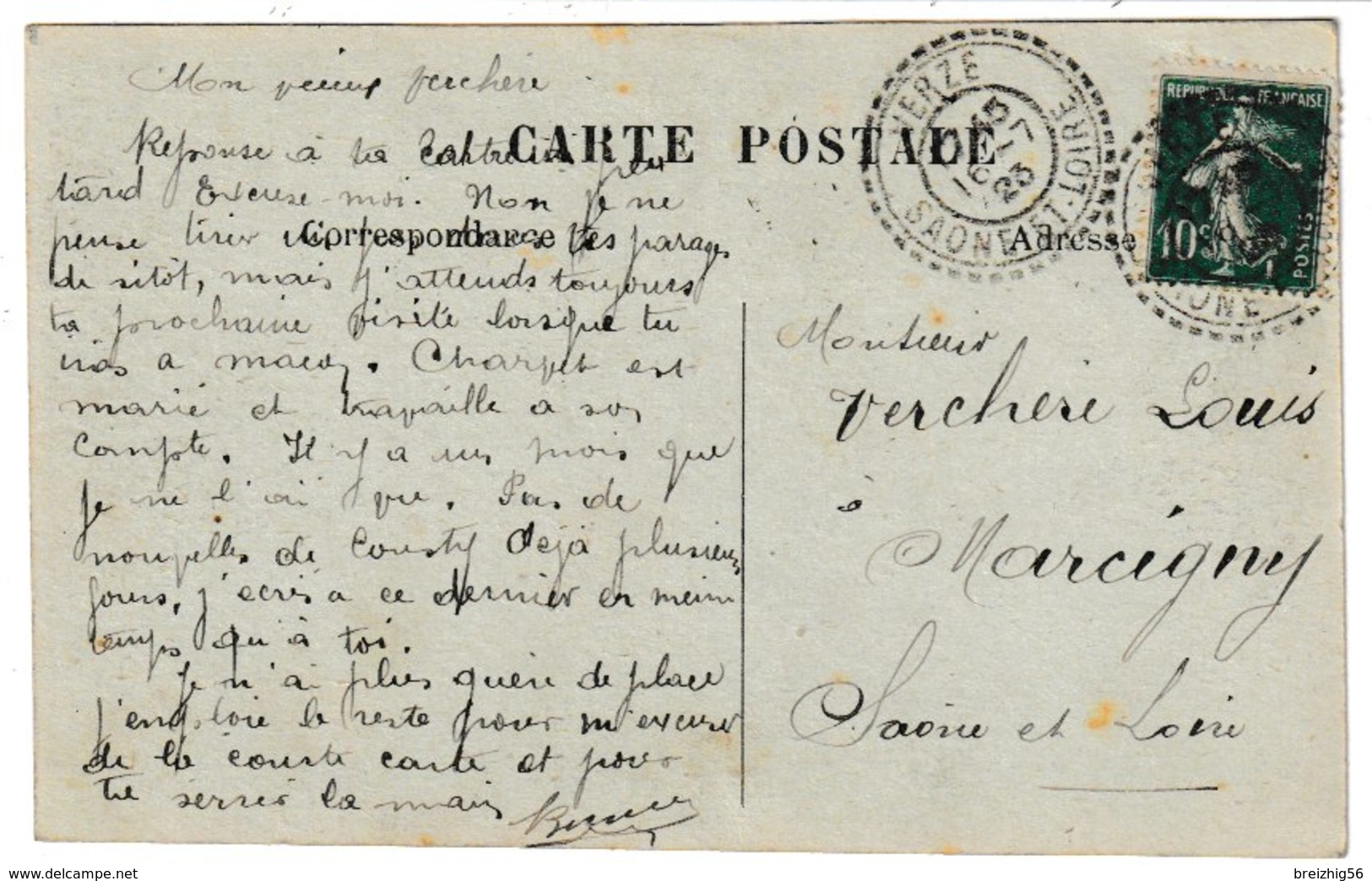 Saône Et Loire VERZE La Gare Ligne D'intérêt Local Macon-Fleurville ..... - Altri & Non Classificati