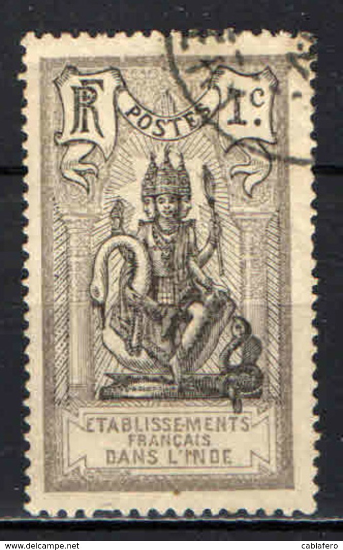 INDIA FRANCESE - 1914 - BRAHAMA - USATO - Used Stamps