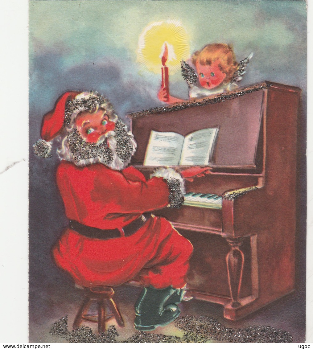 PHOTO De Père Noël Jouant Du Piano   -  025 - Weihnachtsmänner