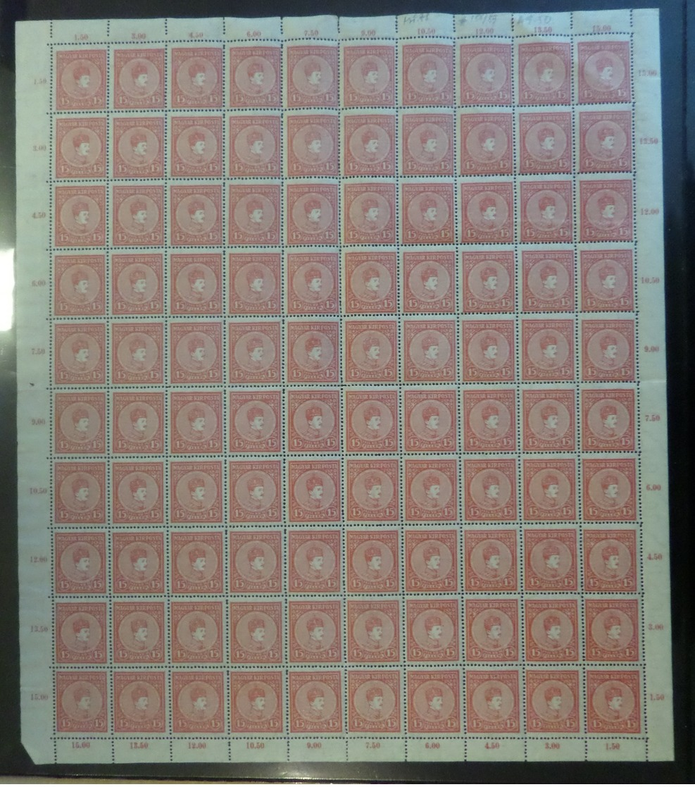 Hongrie YT N° 162/163 En Feuilles Entières De 100 Timbres Neufs ** MNH. B/TB. A Saisir! - Ungebraucht