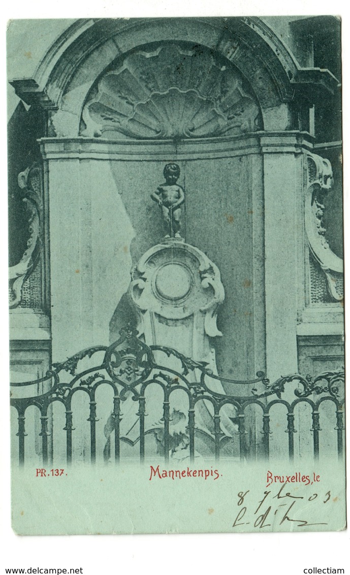 BRUXELLES (1903) - Manneken Pis - Dos Non Divisé - Monumenten, Gebouwen