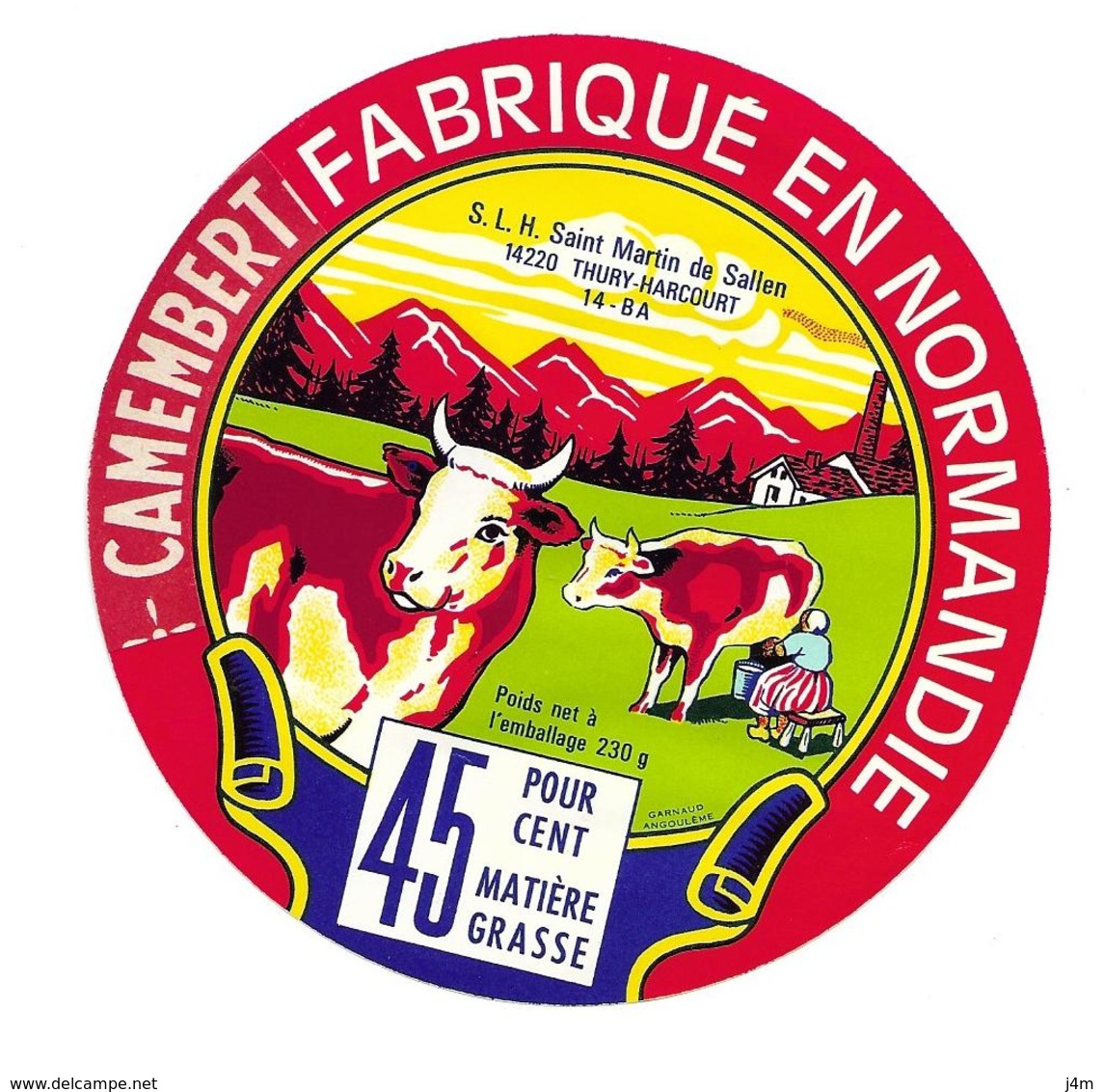 ETIQUETTE De FROMAGE..CAMEMBERT Fabriqué En NORMANDIE.. S.L.H à SAINT MARTIN De SALLEN ( Calvados 14) - Cheese