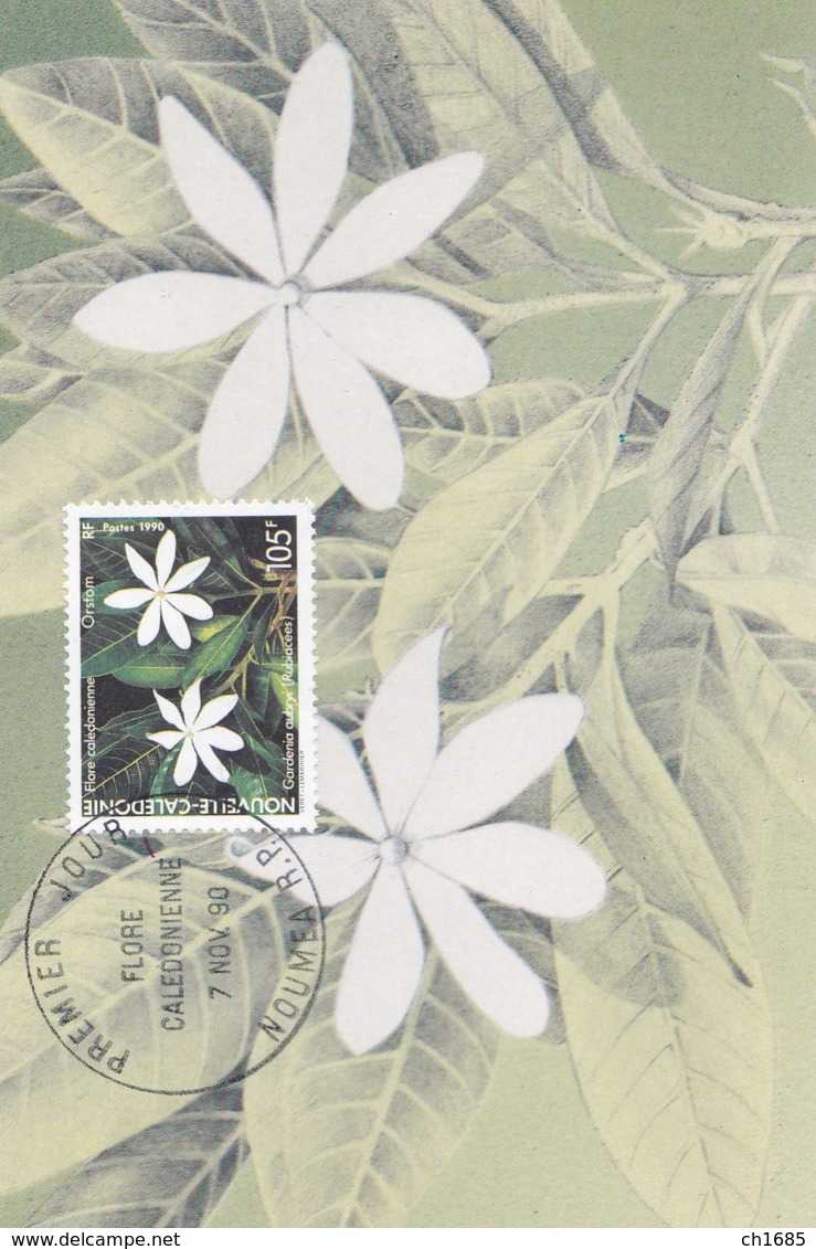 NOUVELLE CALEDONIE   : Carte Maximum " Flore Calédonienne " Oblitération De Nouméa  De 1990 - Tarjetas – Máxima