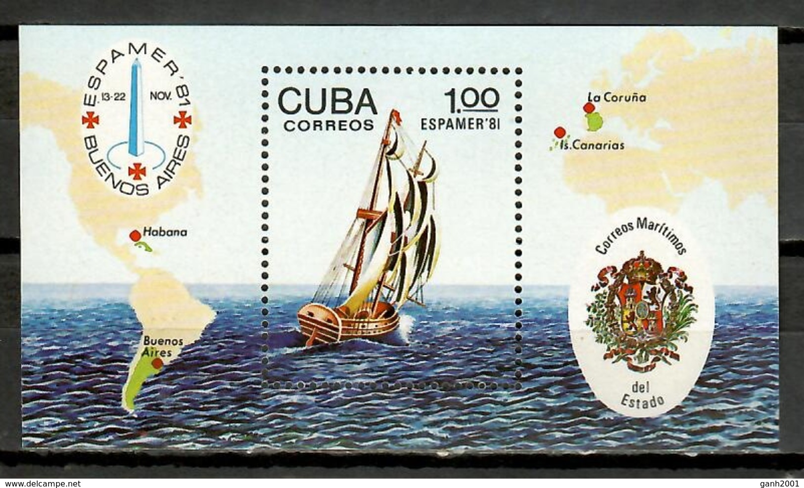 Cuba 1981 / Ships MNH Barcos ESPAMER Bateaux Schiffe / Cu10104  22-43 - Barcos