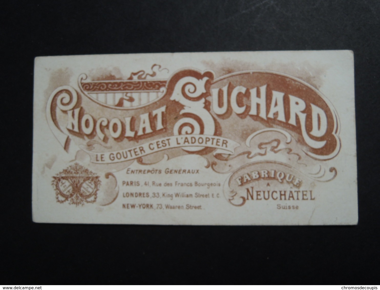 CHROMO.  Chocolat  SUCHARD.  Heures De La Journée D'un Enfant. Midi 12 Heures  Dîner. Enfant Puni Au Coin. Pleure. - Suchard