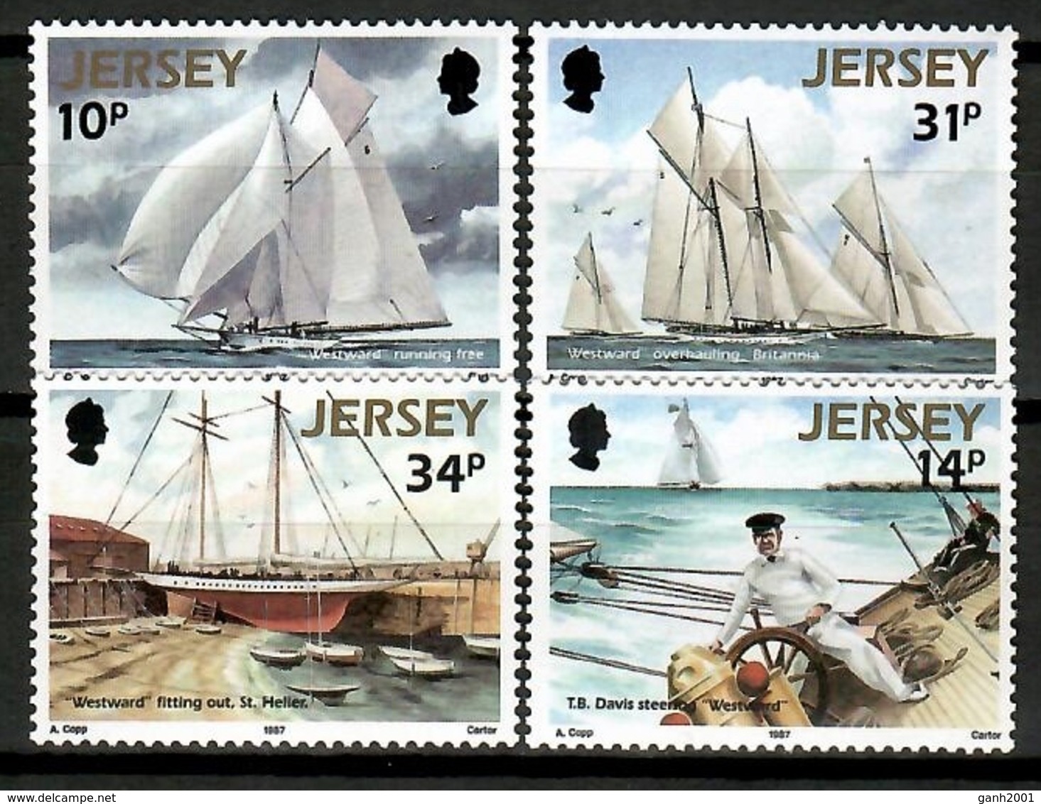 Jersey 1987 / Ships MNH Barcos Bateaux Schiffe / Cu12325  5-10 - Barche