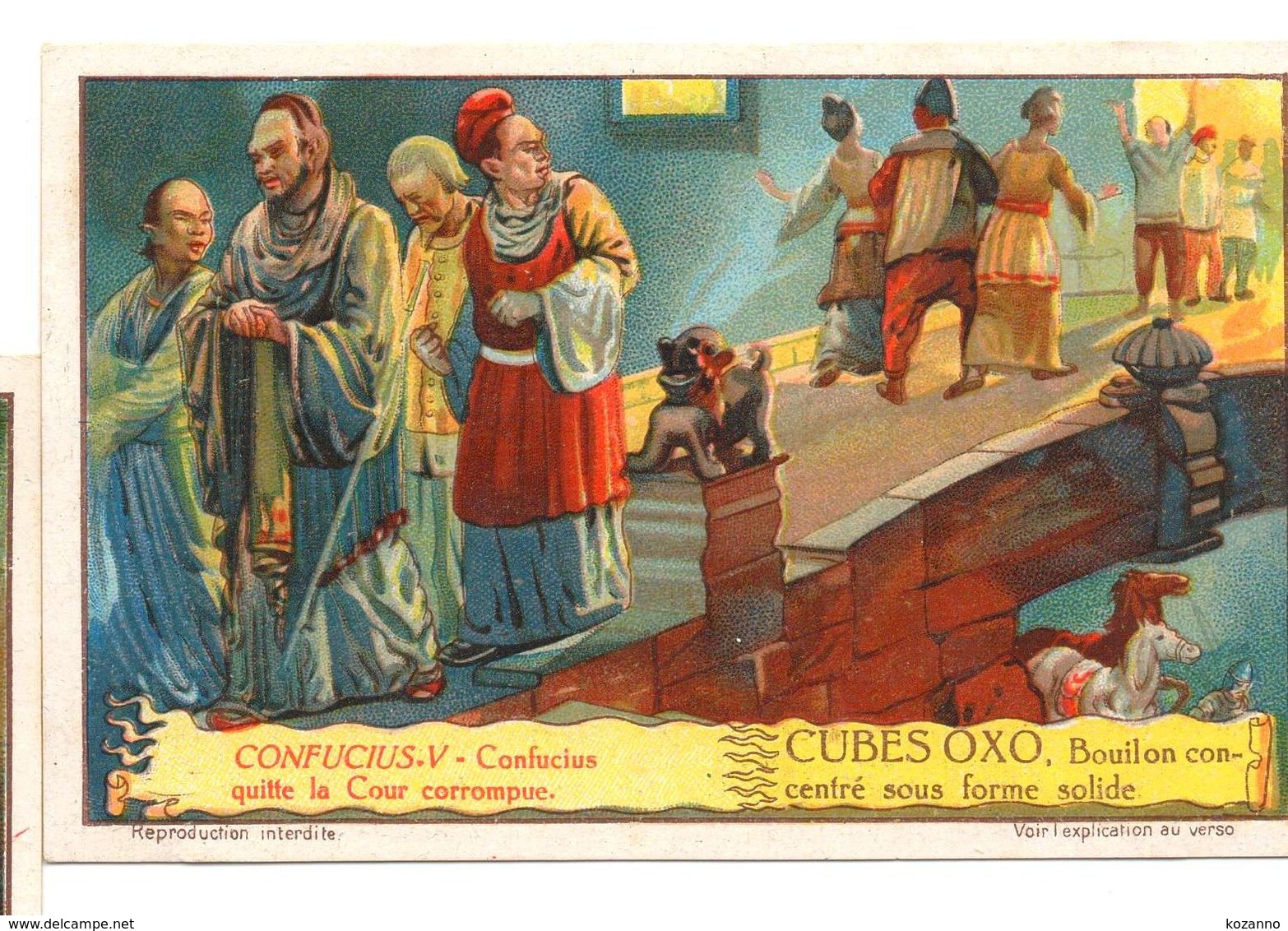 S1236- CHROMO LIEBIG - 1930 -  " CONFUCIUS " : V. CONFUCIUS QUITTE LA COUR - Liebig