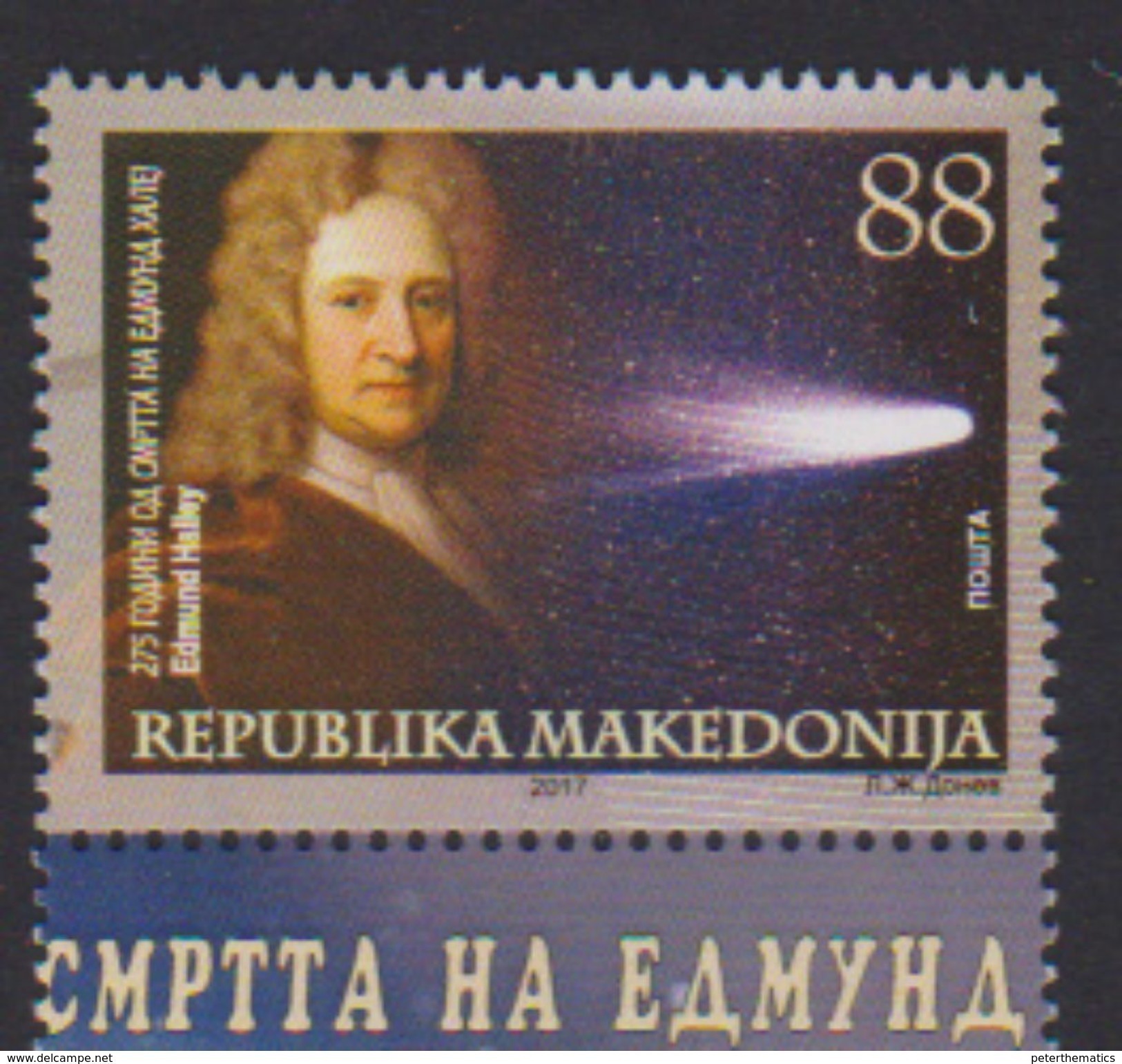 MACEDONIA, 2017, MNH,  SPACE, HALLEY'S COMET, 1v - Astronomy