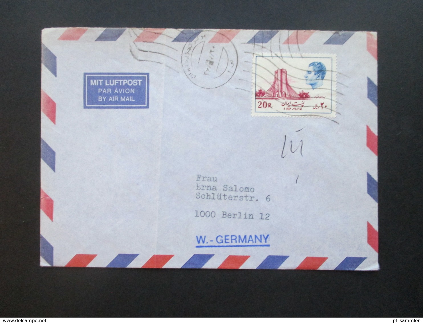 Iran 1970er Jahre Mit Luftpost / Air Mail Letter Nach Berlin - Irán