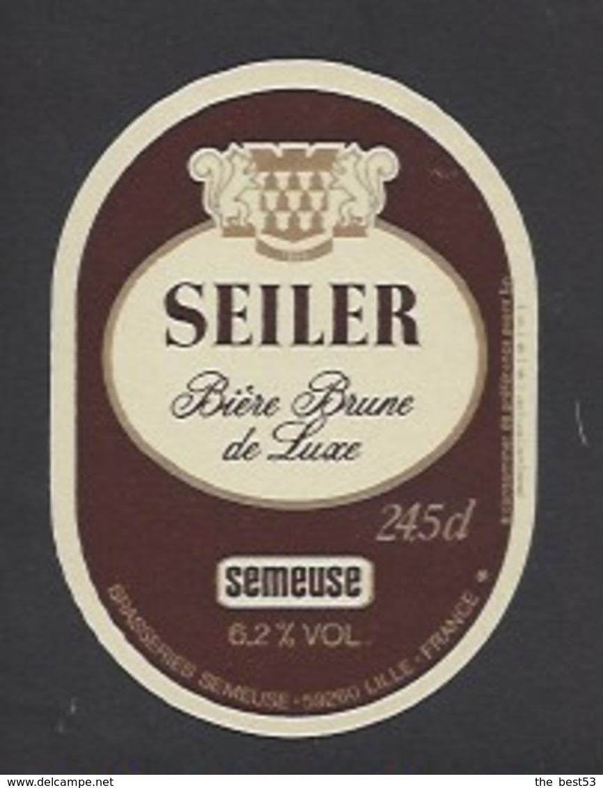 Etiquette De Bière Brune   -  Seiler -   Brasserie Semeuse à Hellemmes Lille   (59) - Beer