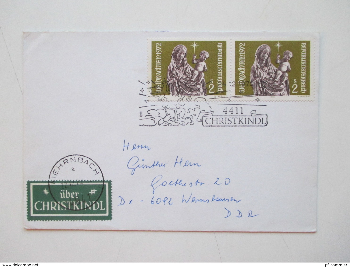 Belegeposten Österreich Christkindl 1956 - 2012 mit über 60 Stk. etl. Leitzettel über Christkindl Fundgrube!! Reco usw.