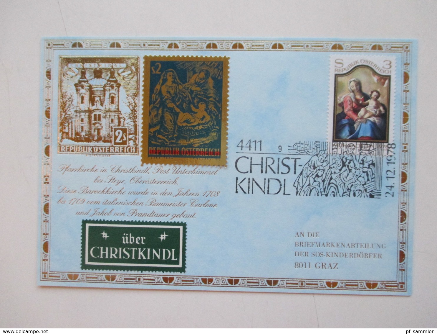 Belegeposten Österreich Christkindl 1956 - 2012 mit über 60 Stk. etl. Leitzettel über Christkindl Fundgrube!! Reco usw.