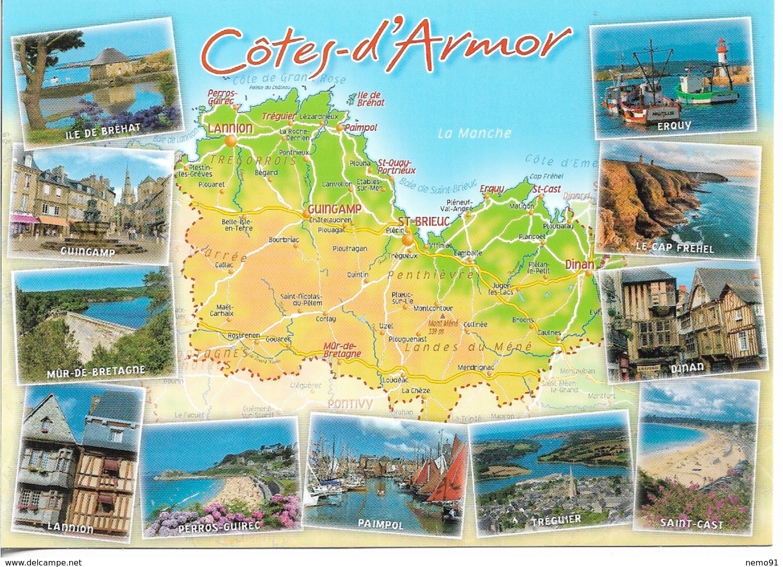 CARTES GÉOGRAPHIQUES - 22 COTES-D'ARMOR - 11 PETITES VUES + LA CARTE DU DÉPARTEMENT - CPM - VIERGE - - Maps