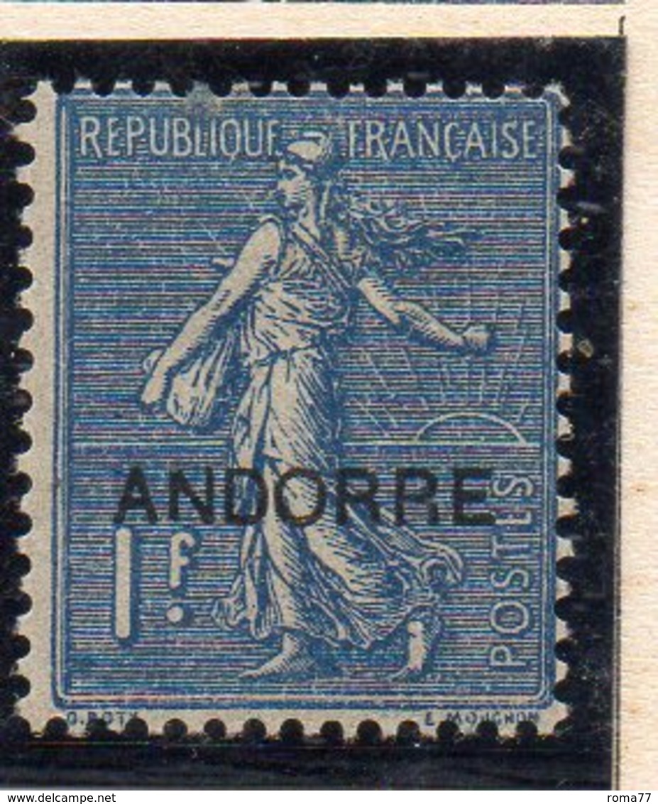 XP5015 - ANDORRA 1931,  Unificato N. 18  *  Linguella (2380A) . - Ungebraucht