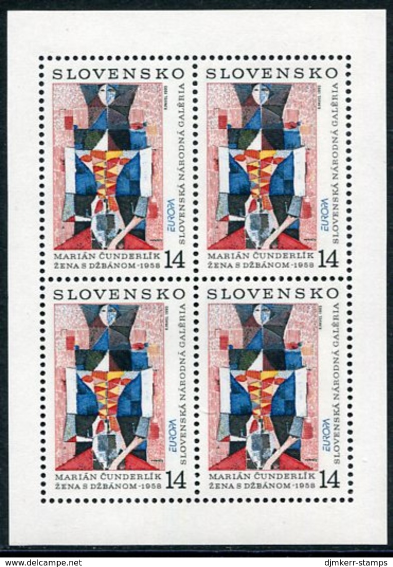 SLOVAKIA 1993 Europa: Contemporary Art Sheetlet MNH / **.  Michel 174 Kb - Unused Stamps