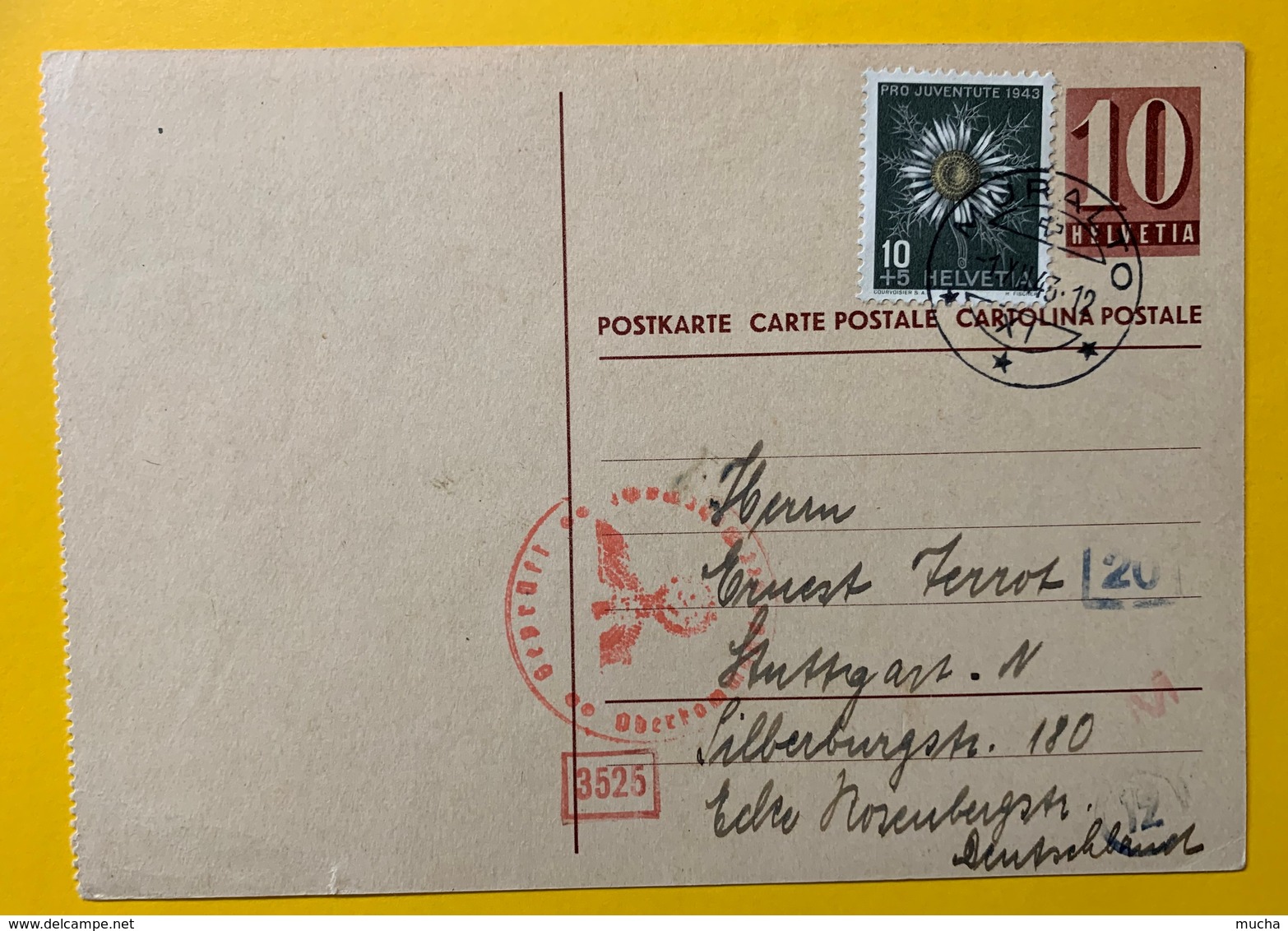 9630 -  Entier Postal  No 156 Y  Longeur Titre 76 Mm Muralto 1.12.1943 Pour L'Allemagne Censures - Interi Postali