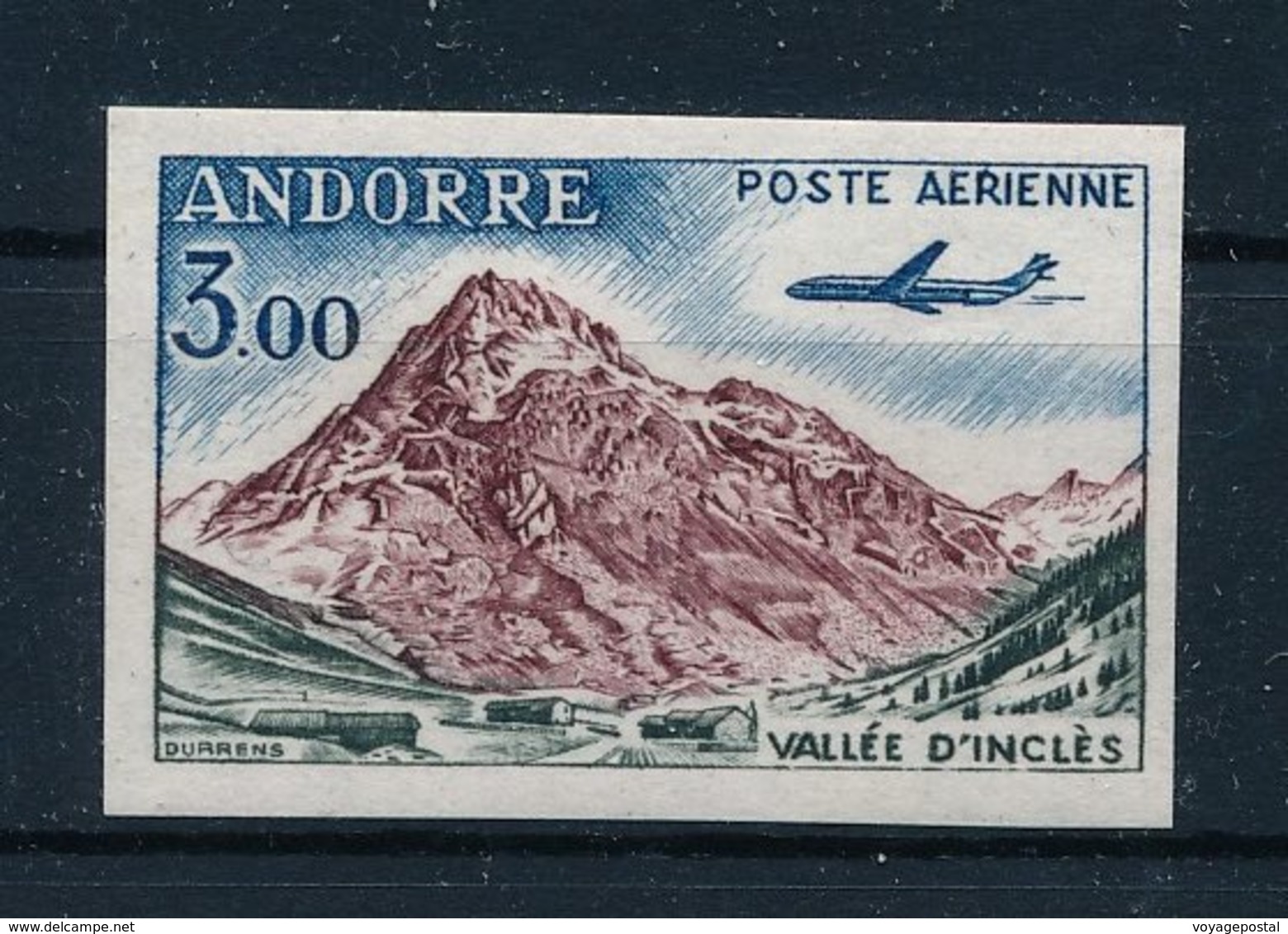 TIMBRE ANDORRE POSTE AERIENNE PA VALLEE INCLES NON DENTELE ANDORRA - Nuevos