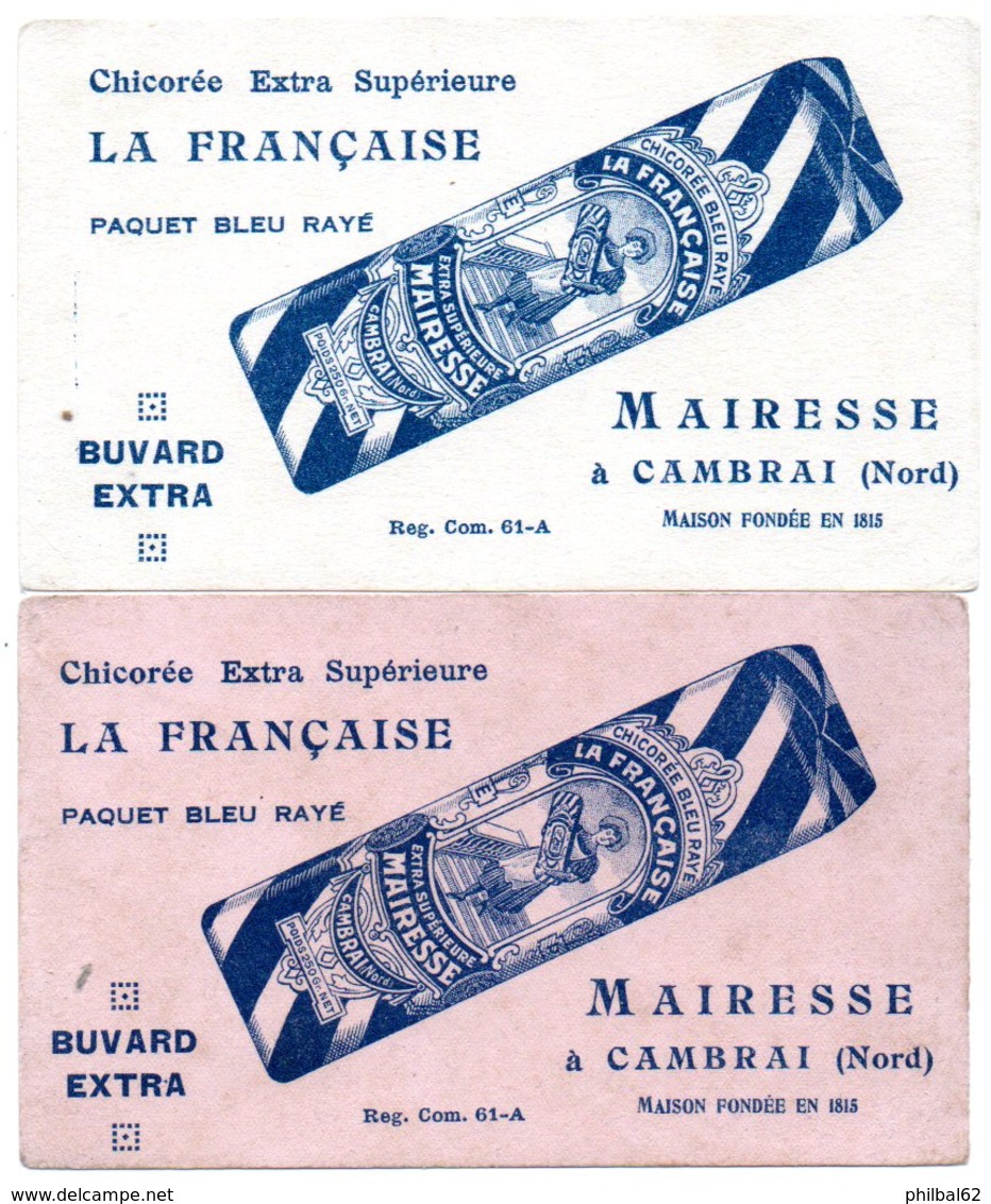 2 Buvards Chicorée Mairesse à Cambrai. - Café & Té