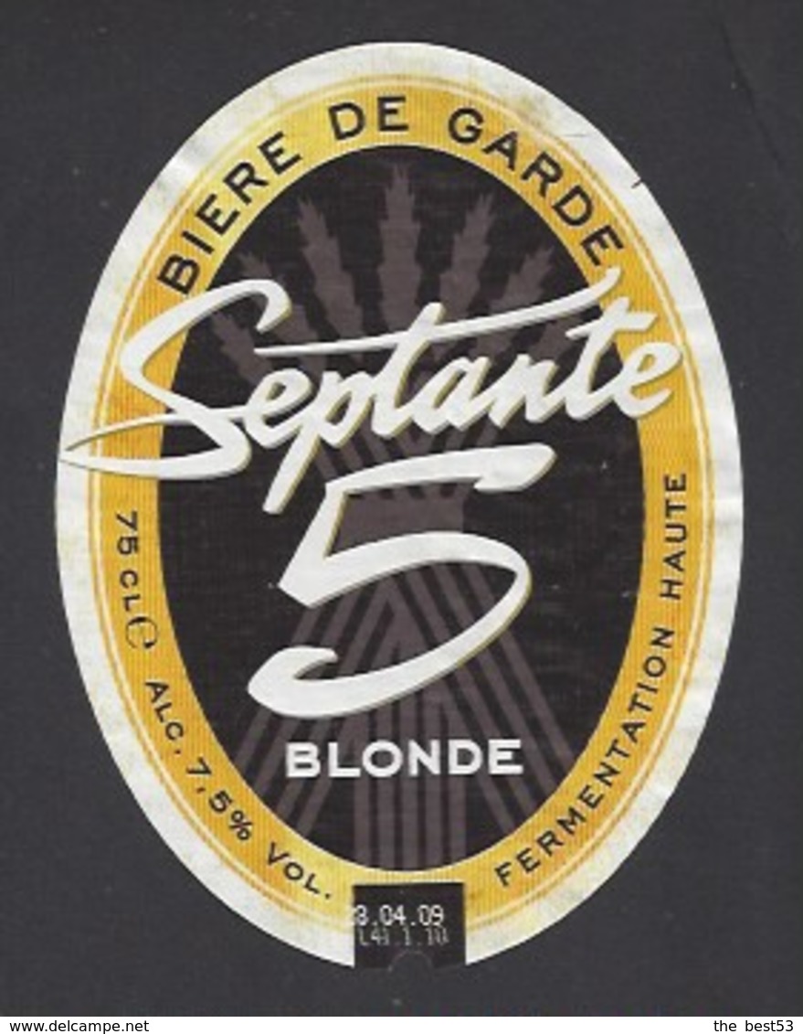 Etiquette De Bière Blonde -  Septante 5 -  Brasserie Terken  à  Roubaix  (59) - Beer