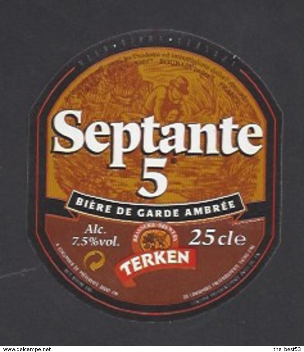 Etiquette De Bière Ambrée -  Septante 5 -  Brasserie Terken  à  Roubaix  (59) - Beer