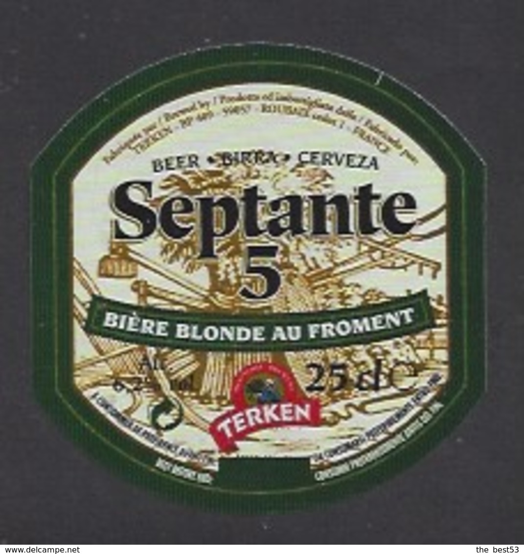 Etiquette De Bière Blonde -  Septante 5 -  Brasserie Terken  à  Roubaix  (59) - Beer