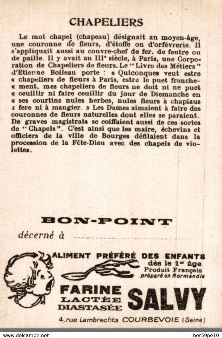 CHROMO  FARINE SALVY COURBEVOIE  BON-POINT  LES CHAPELIERS LA PROCESSION DES ECHEVINS DE BOURGES - Autres & Non Classés