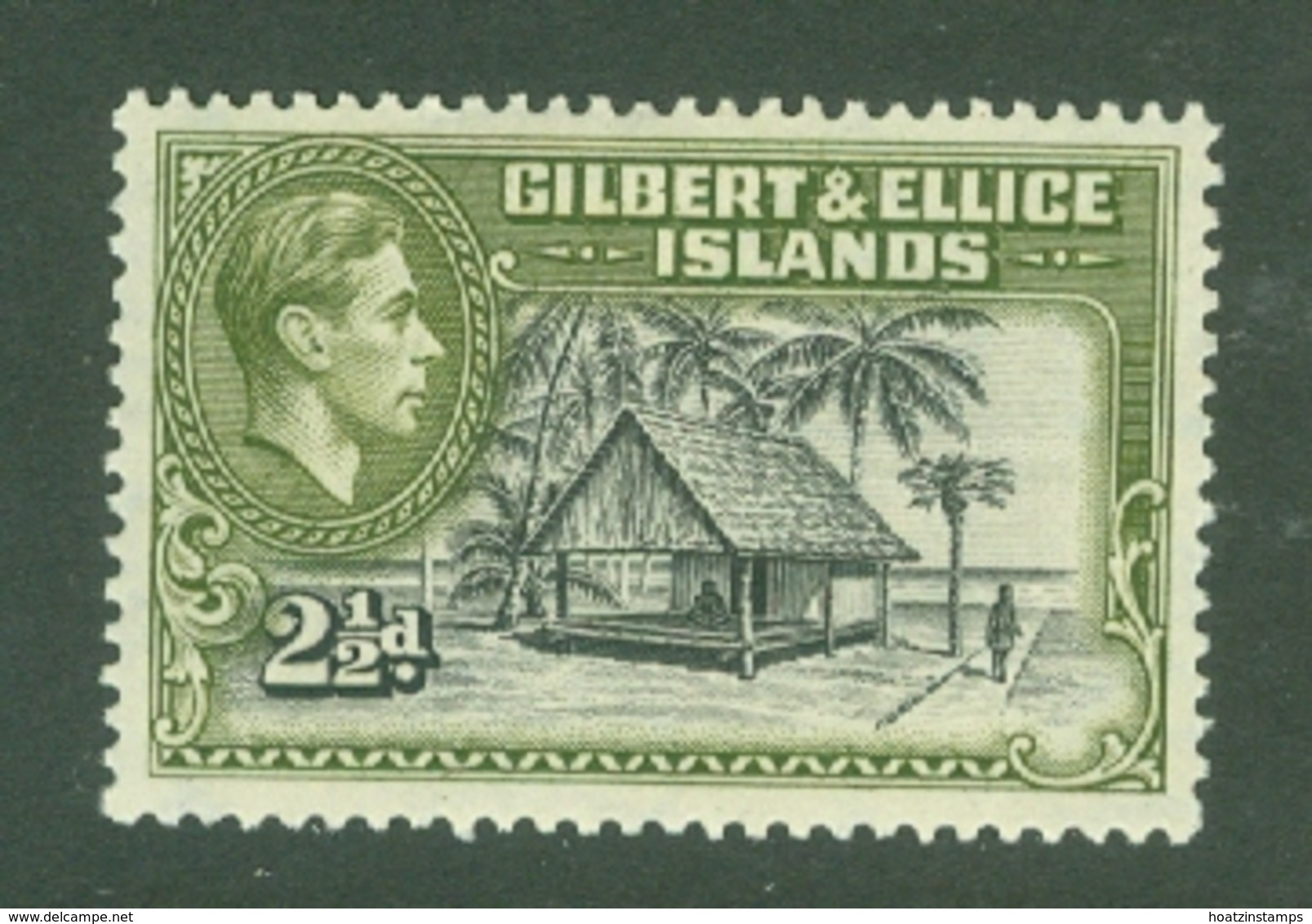 Gilbert & Ellice Islands: 1939/55   KGVI    SG47    2½d  Brownish-black & Deep Olive     MH - Gilbert & Ellice Islands (...-1979)