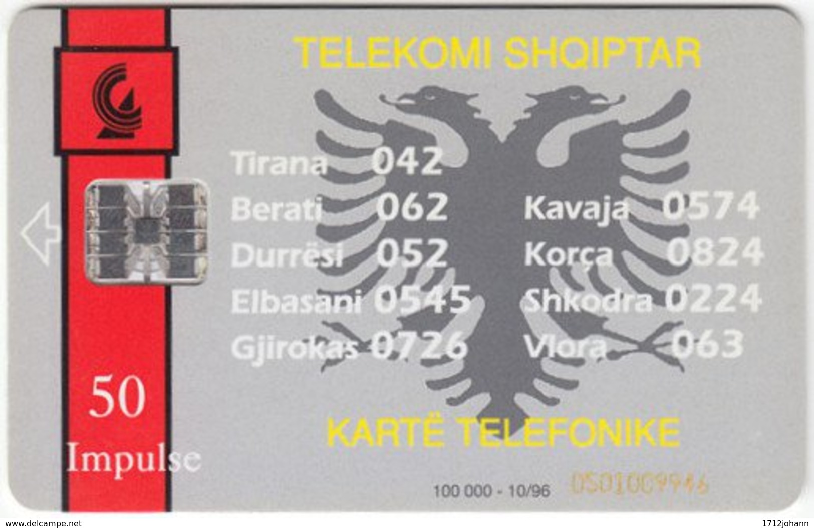 ALBANIA A-002 Chip Telekomi - Advertising - 50 Imp. - Used - Albanie