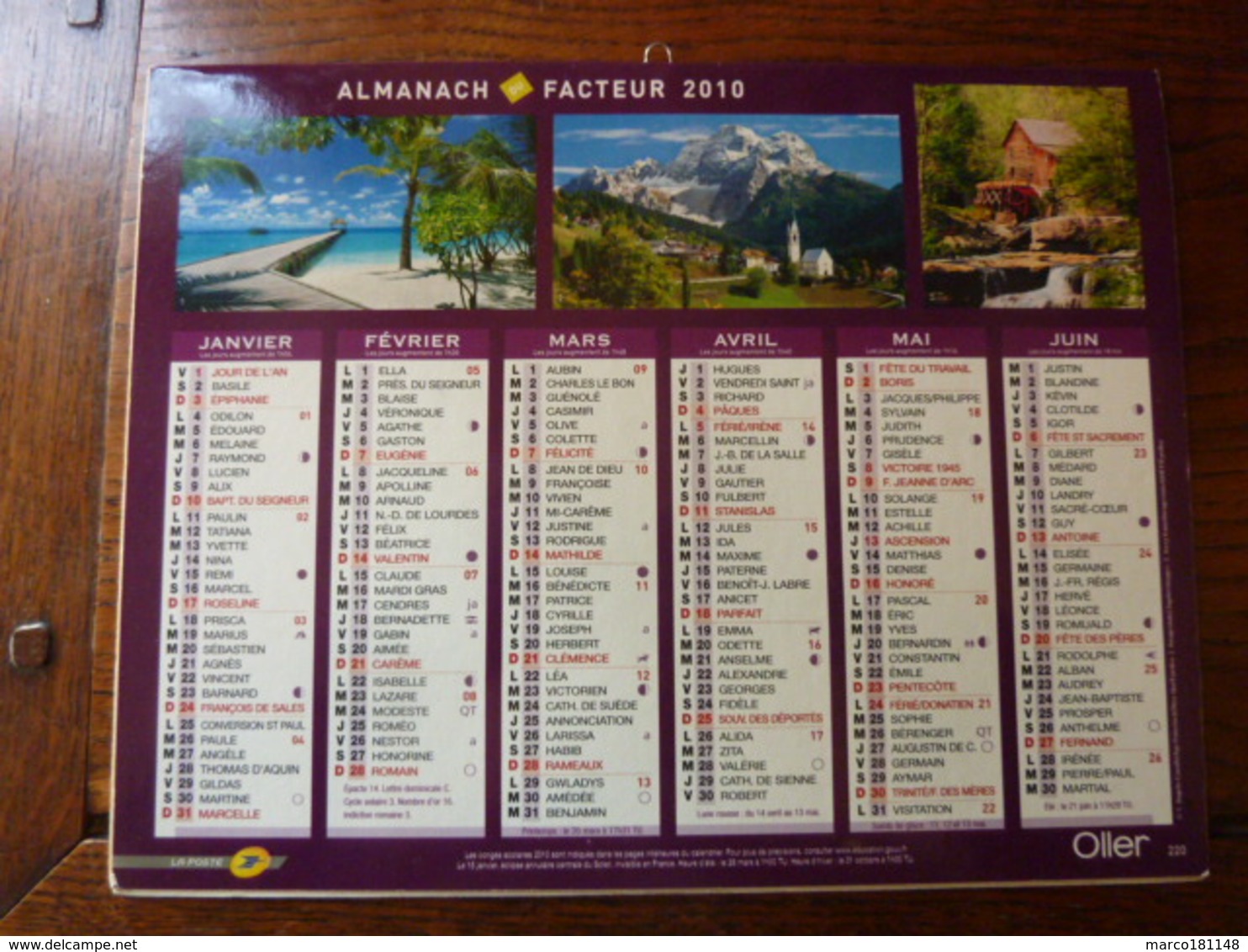 Calendrier, Almanach Du Facteur - La Poste - 2010 - - Autres & Non Classés