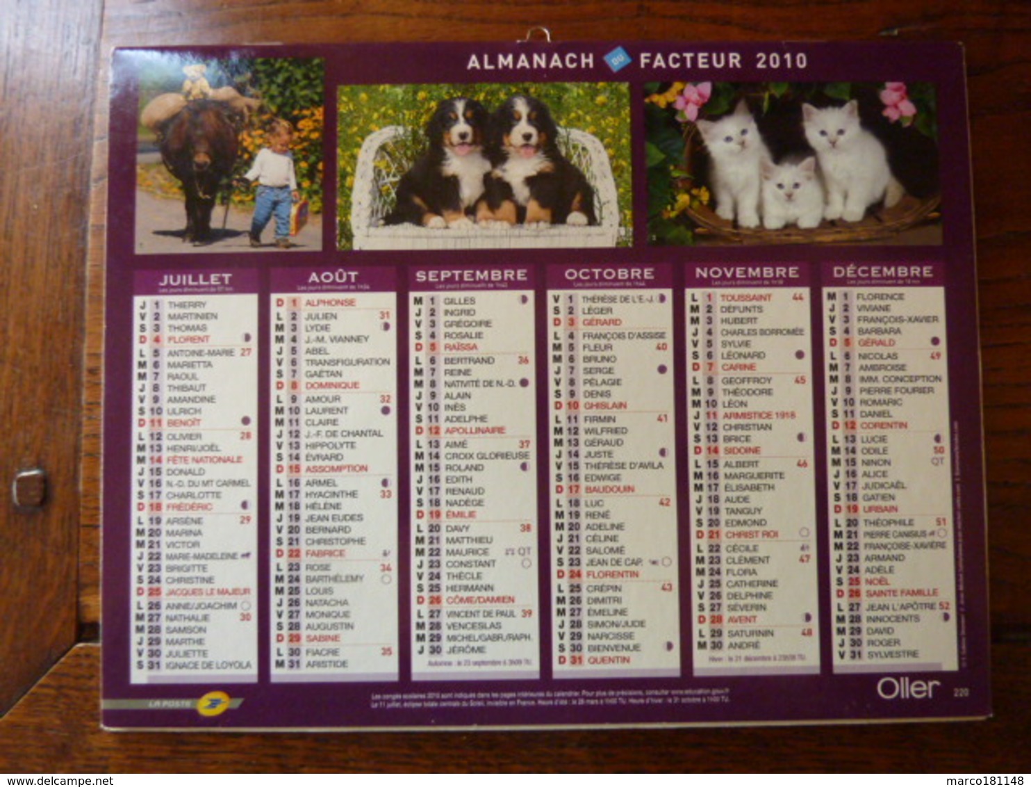 Calendrier, Almanach Du Facteur - La Poste - 2010 - - Autres & Non Classés