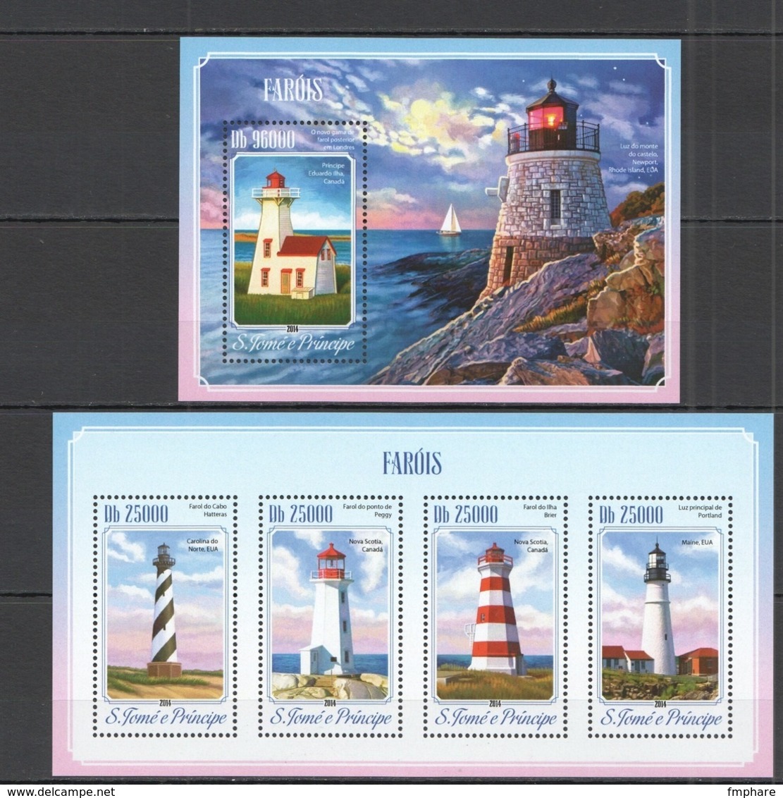 Phare Lighthouse Vuurtoren Leuchttürme Faro Fari TOME & PRINCIPE 2014 NEUF** MNH - Phares