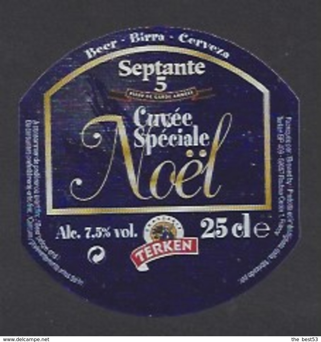 Etiquette De Bière De Noël  -  Cuvée Spéciale Septante 5  -  Brasserie Terken  à  Roubaix  (59) - Beer