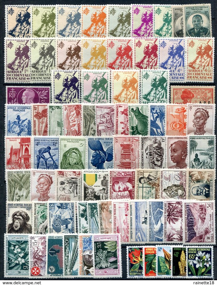 Afrique Occidentale Française   Poste Et PA Complet **   2 Scans - Neufs