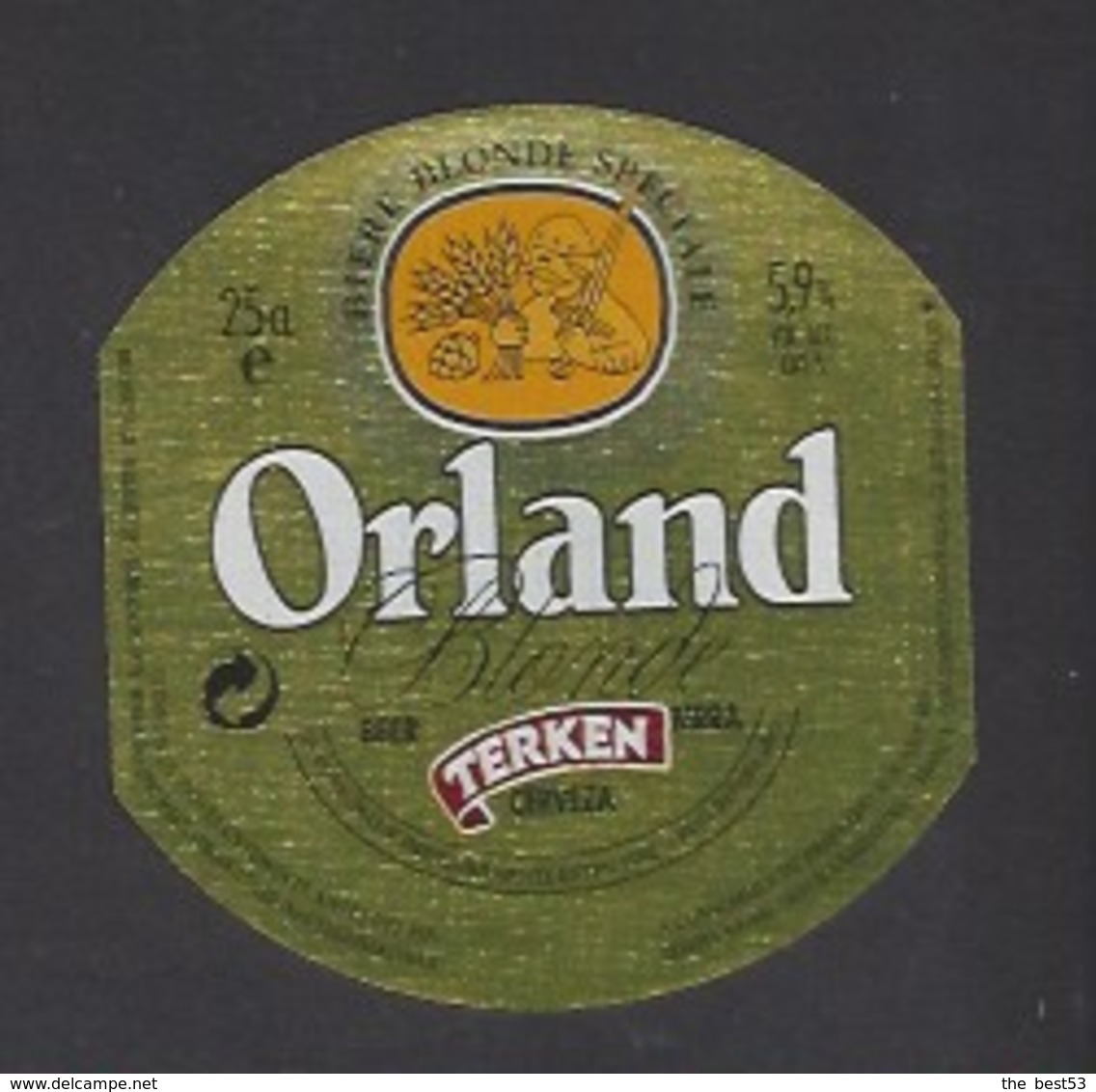 Etiquette De Bière Blonde  -  Orland  -  Brasserie Terken  à  Roubaix  (59) - Beer