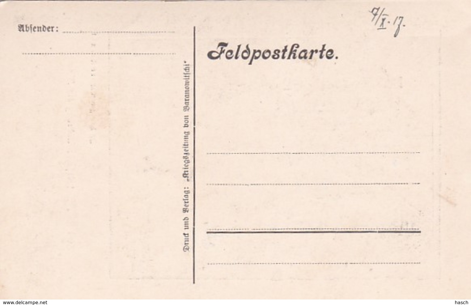 253716Baranowitschi, Zeichnung, Kurt Arendt 1916, Kino: Die Blutige Hand Drama In 5 Akten. 7-10-17 (FELDPOSTKARTE) - Belarus