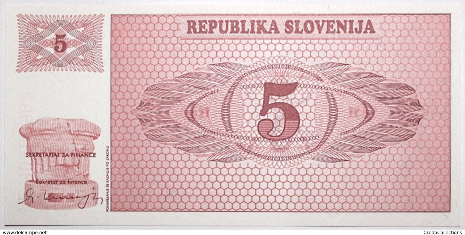 Slovénie - 5 Tolarjev - 1990 - PICK 3a - NEUF - Slovénie