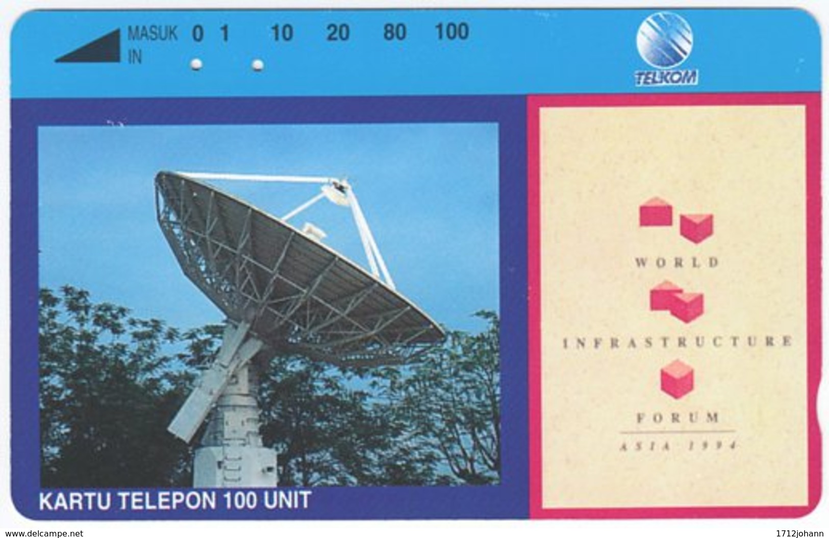 INDONESIA A-528 Magnetic Telekom - Communication, Satellite Dish - Used - Indonésie