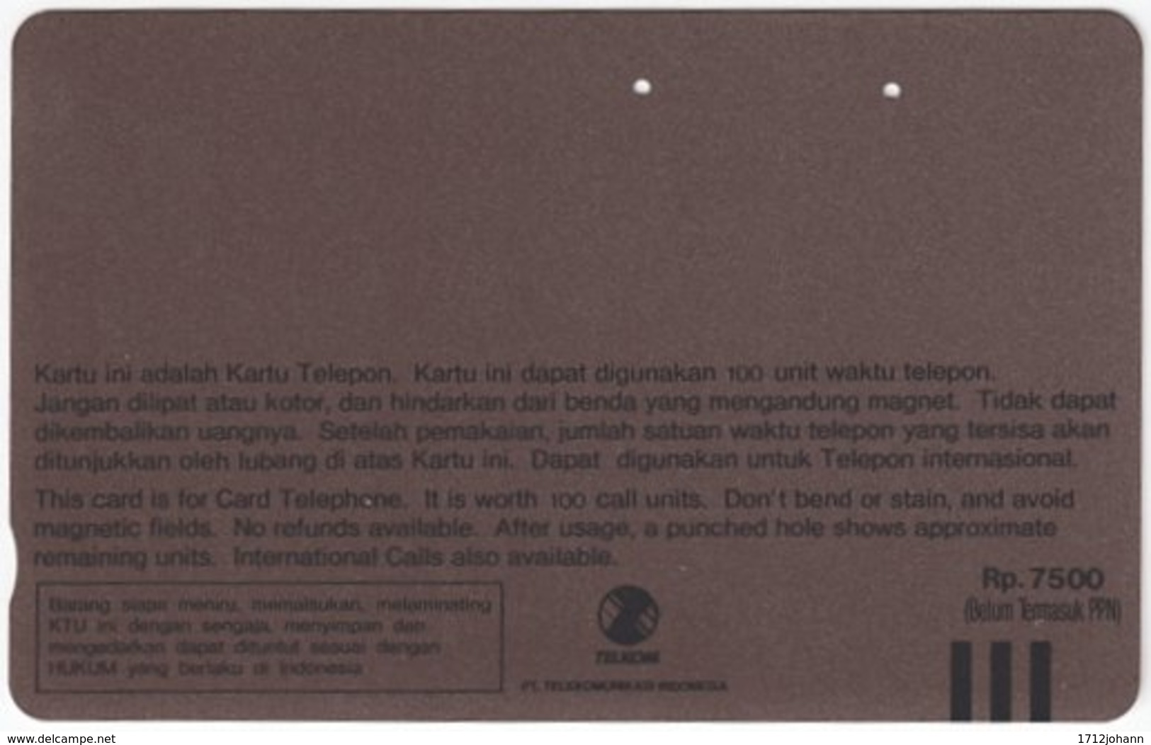 INDONESIA A-553 Magnetic Telekom - Used - Indonesien