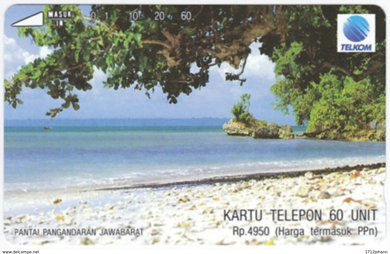 INDONESIA A-568 Magnetic Telekom - Landscape, Coast - Used - Indonesien