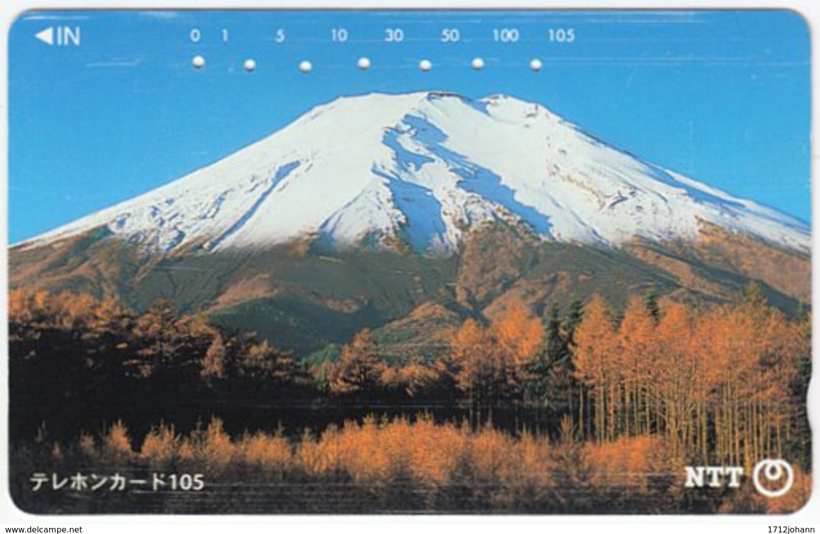 JAPAN E-143 Magnetic NTT [111-031] - Landmark, Volcano, Fujiyama - Used - Japan