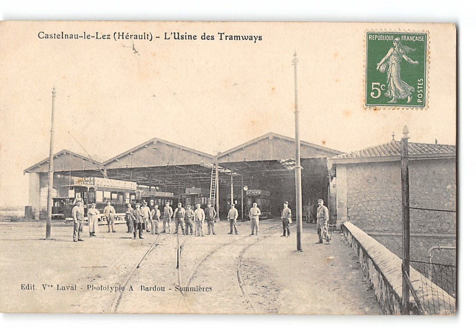 CPA 34 Castelnau Le Lez L'usine Des Tramways - Castelnau Le Lez